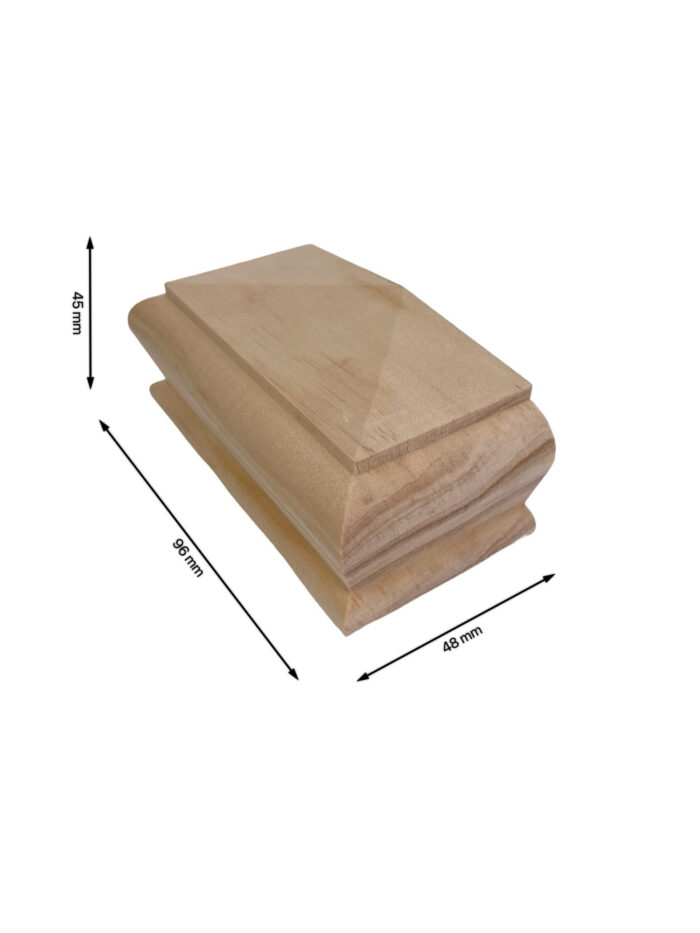 Pine HALF Square Pyramid Newel Cap 70mm - Image 4