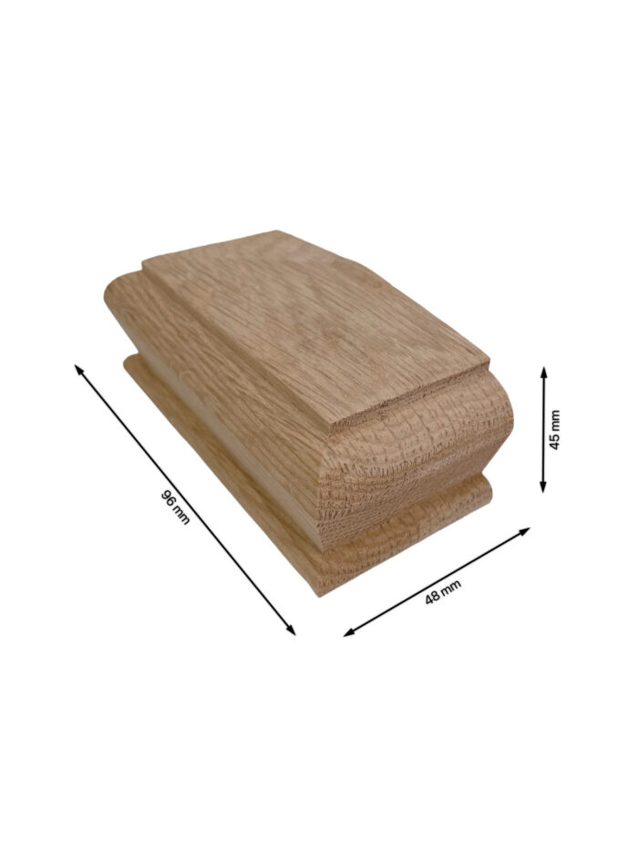 Oak HALF Square Pyramid Newel Cap 70mm - Image 4