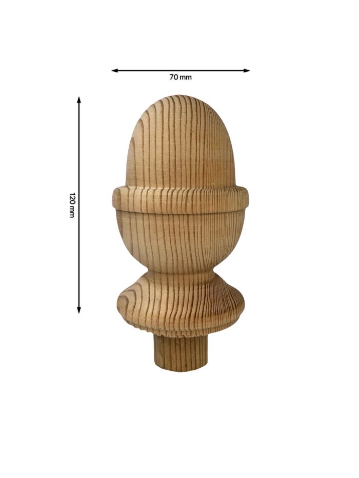 Pine Acorn Newel Cap 83mm - Image 3