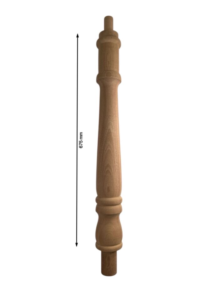 Sapele Georgian Turned HALF Continuous Newel Post 90mm x 675mm - Image 2