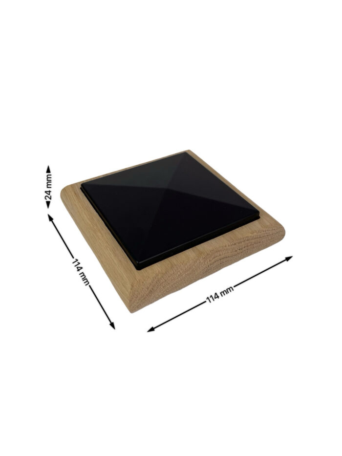 Unique Timber & Black Flat Newel Cap - In Various Timbers - Image 2