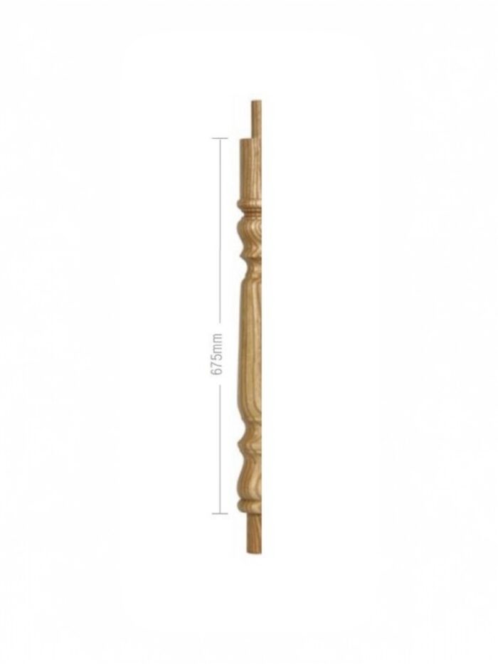 Pine Oxford Turned HALF Continuous Newel Post 90mm x 675mm - Image 2