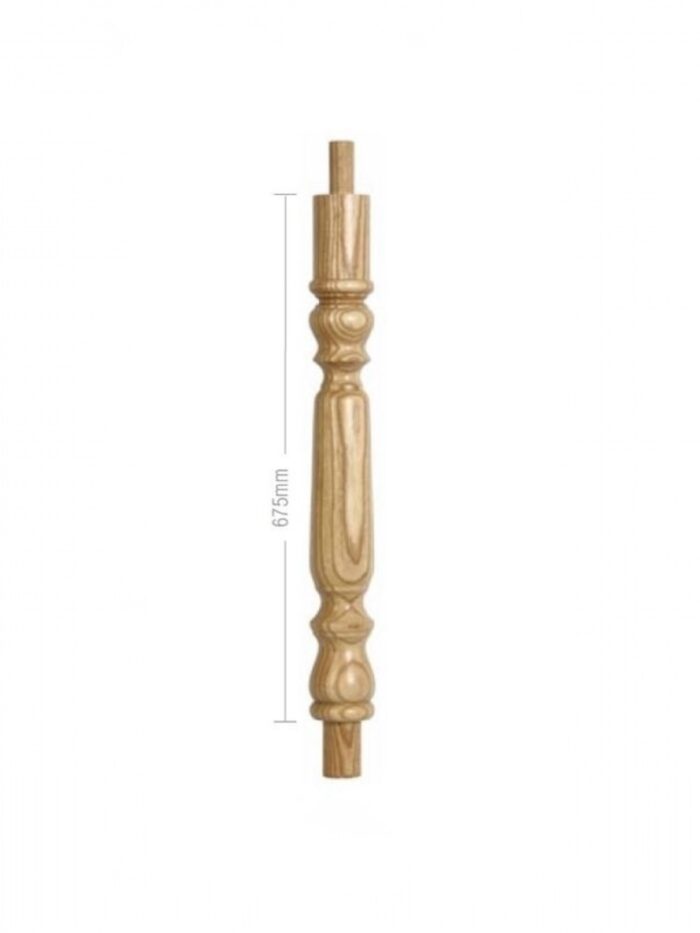 Oak Oxford Turned Continuous Newel Post 90mm x 675mm - Image 2