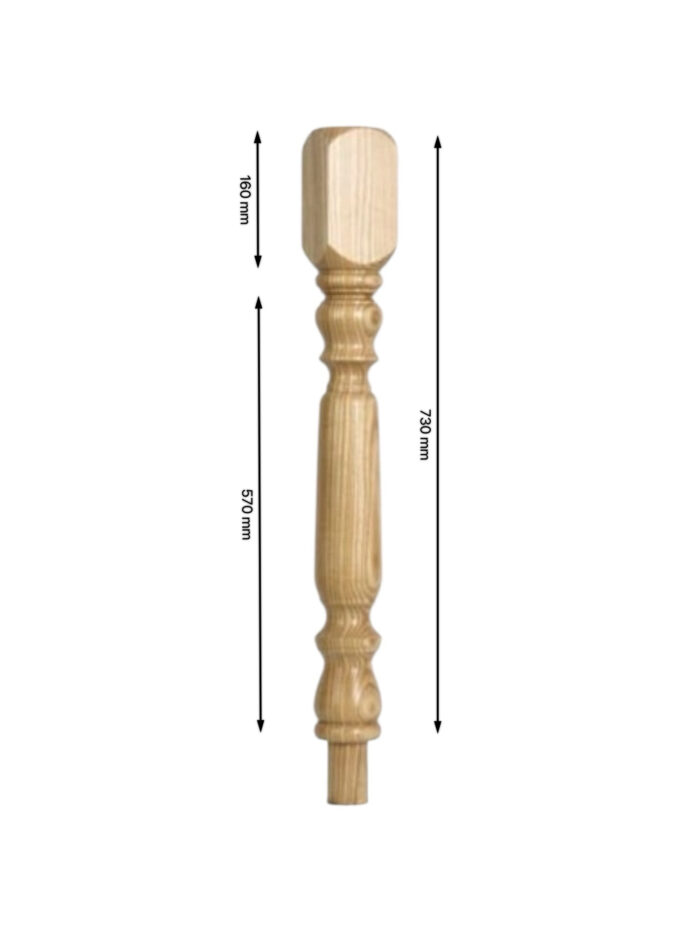 Hemlock Oxford Newel Post 90mm x 730mm - Image 2