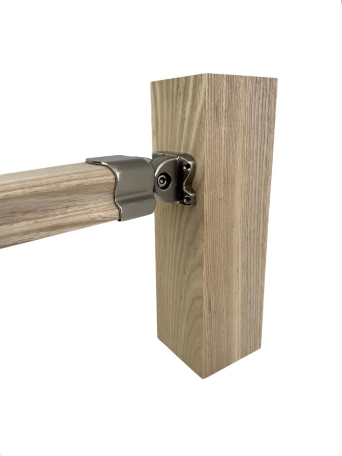 Brushed Nickel Low Profile Adjustable Handrail Connector - Image 2