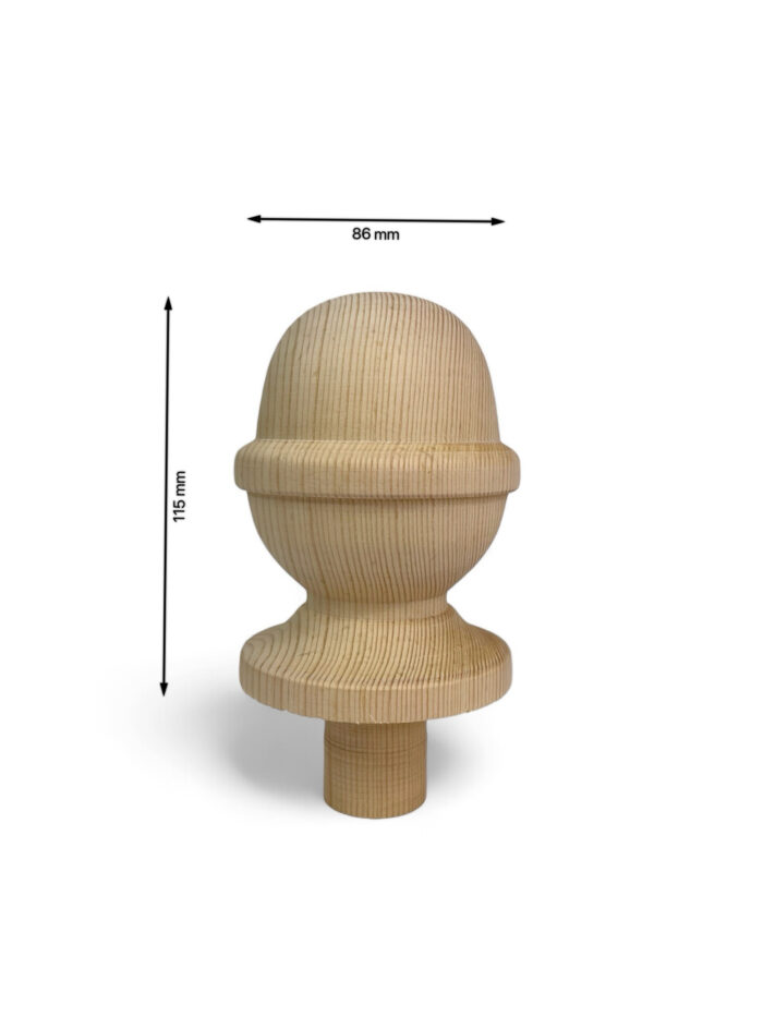 Pine Acorn Newel Cap 90mm - Image 2