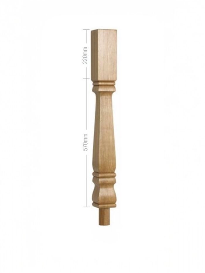 Oak Provincial Square Newel Post 90mm x 790mm - Image 2