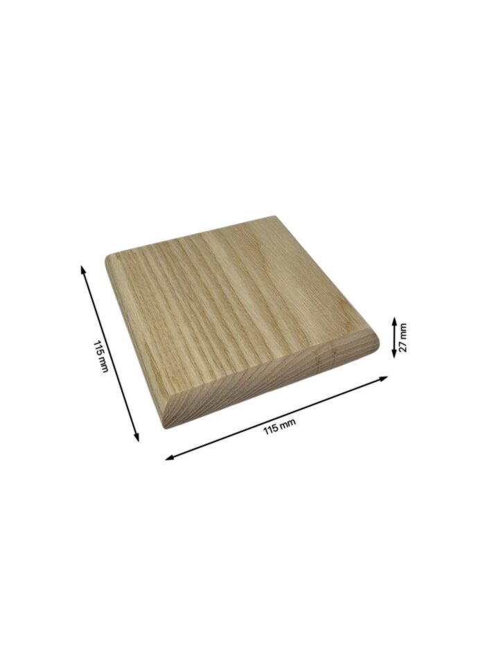 Ash Square Flat Newel Cap 90mm - Image 4