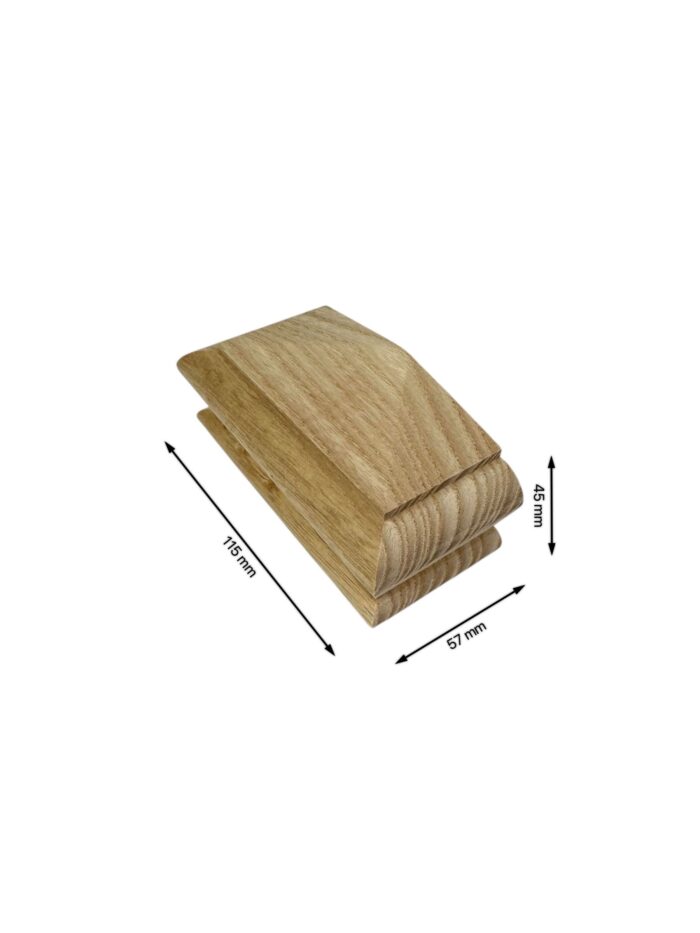 Ash HALF Square Pyramid Newel Cap 90mm - Image 3