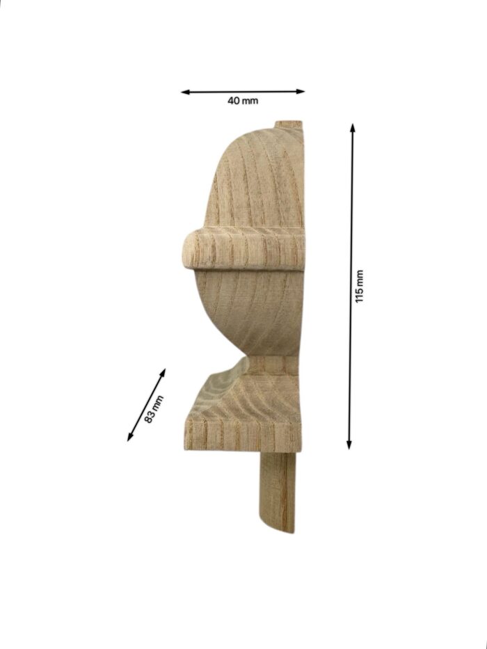 Ash HALF Square Acorn Newel Cap 90mm - Image 2