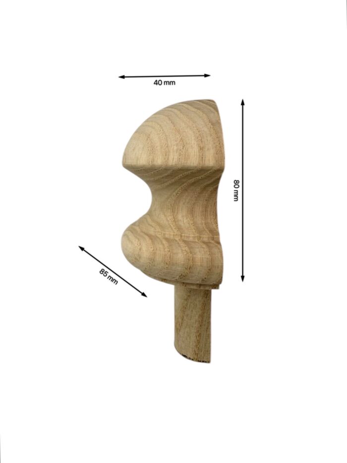 Ash HALF Mushroom Newel Cap 90mm - Image 2