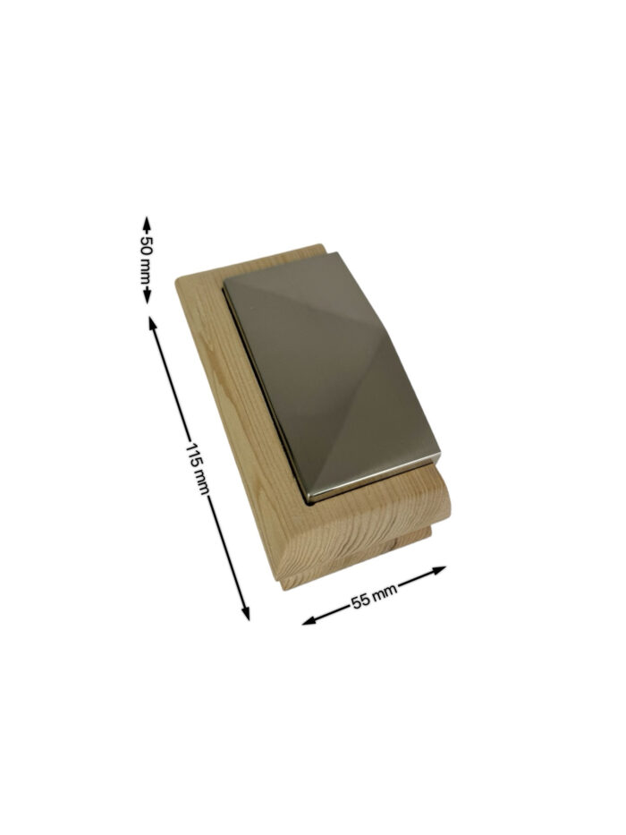 Unique HALF Timber & Brushed Pyramid Newel Cap - In Various Timbers - Image 2