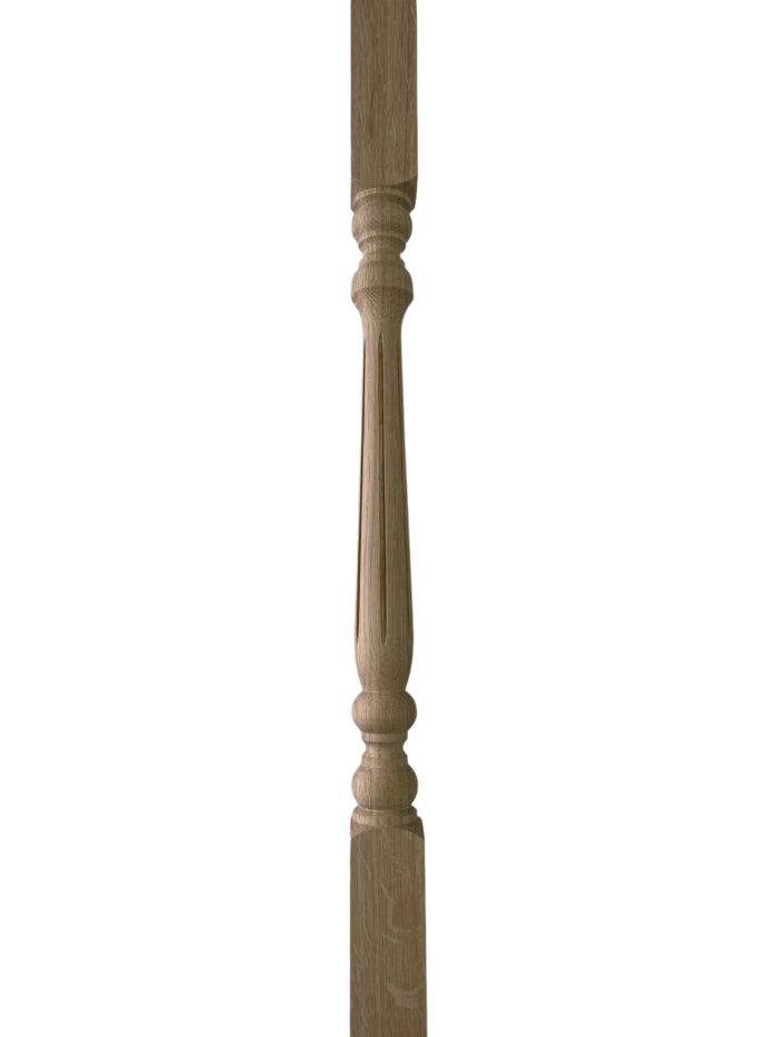 Oak Fluted Colonial Stair Spindle 41mm x 1100mm - Image 2