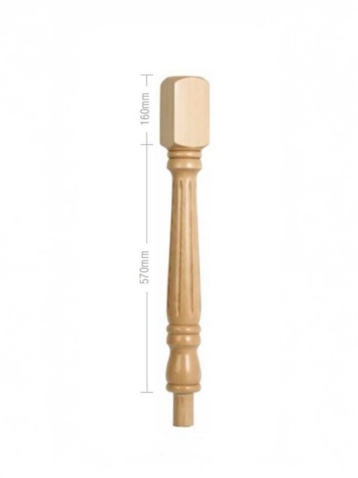 Oak Fluted Georgian HALF Newel Post 90mm x 730mm - Image 2