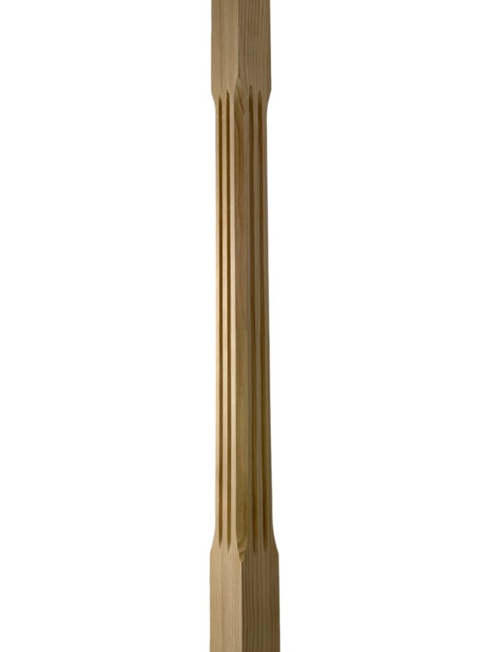 Hemlock Fluted Stop Chamfer Stair Spindle 41mm x 1100mm - Image 2