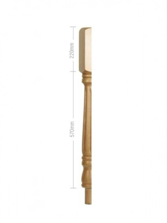 Oak Fluted Georgian HALF Newel Post 90mm x 790mm - Image 2