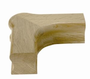 Oak Level Quarter Turn Cap Handrail Fitting