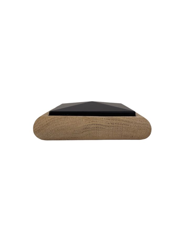 Unique Timber & Black Flat Newel Cap - In Various Timbers - Image 4