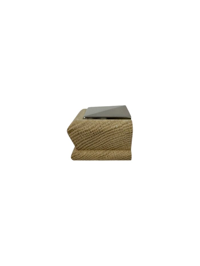 Unique HALF Timber & Brushed Pyramid Newel Cap - In Various Timbers - Image 4