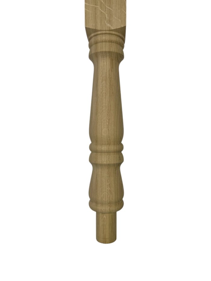 Oak Turned Georgian Block Newel Post 90mm x 710mm - Image 3