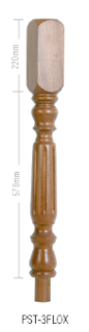 Pine Fluted Oxford HALF Newel Post 90mm x 790mm