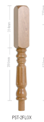 Pine Fluted Oxford Block Newel Post 90mm x 710mm