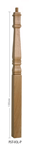 Oak Provincial Square Volute Newel Post