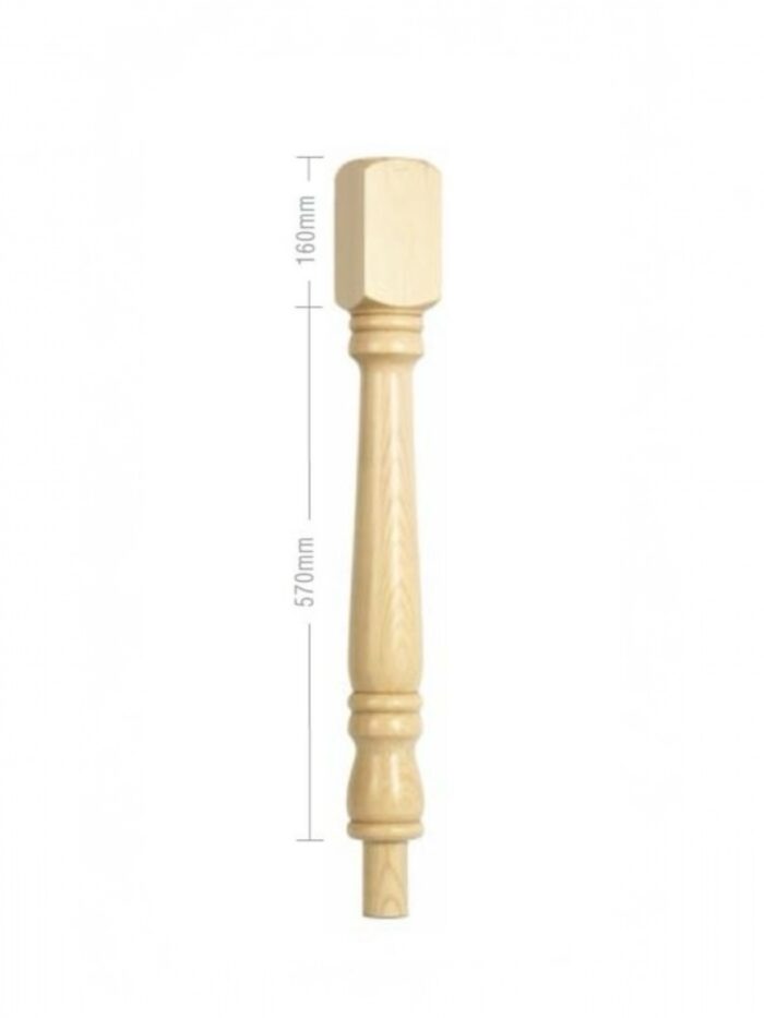 Oak Turned Georgian Newel Post 90mm x 730mm - Image 2