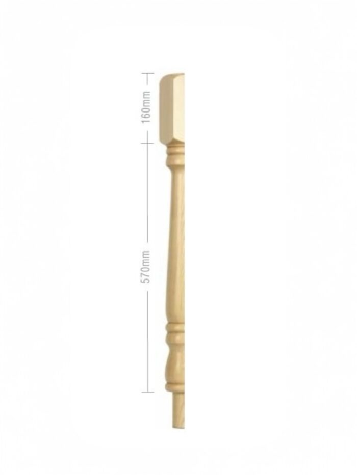 Hemlock Turned Georgian HALF Newel Post 90mm x 730mm - Image 2
