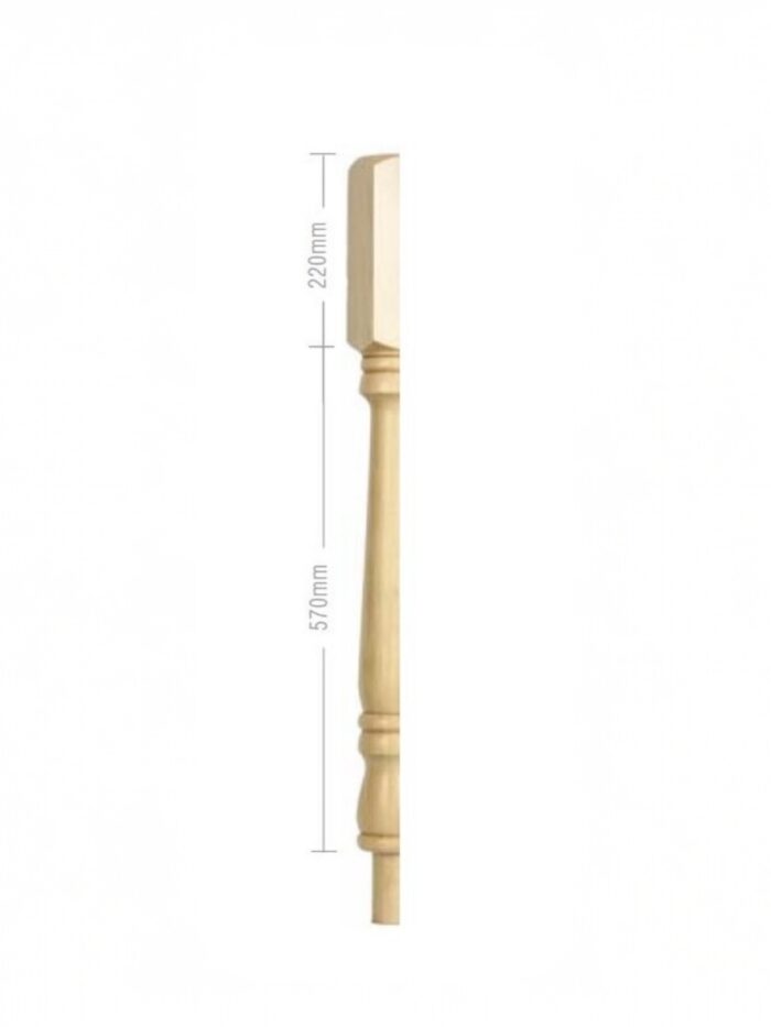 Oak Turned Georgian HALF Newel Post 90mm x 790mm - Image 2