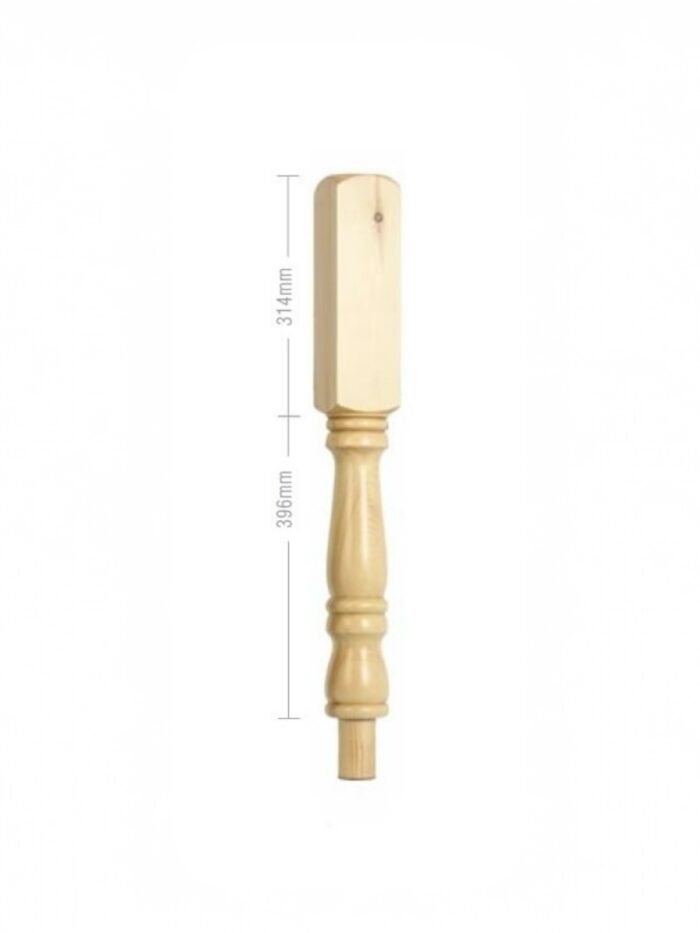 Oak Turned Georgian Block Newel Post 90mm x 710mm - Image 2