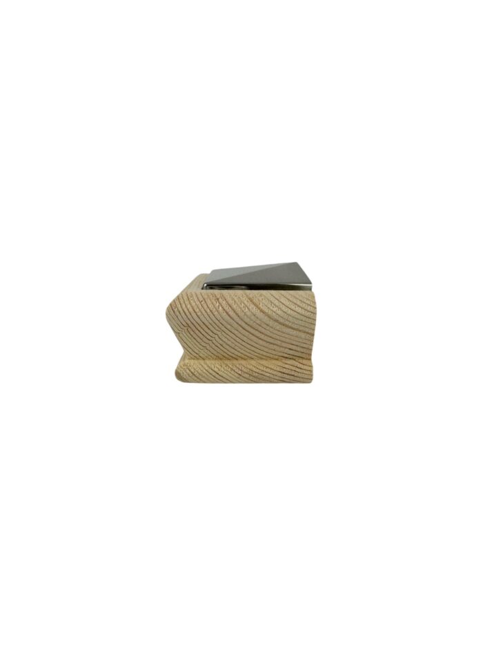 Unique HALF Timber & Brushed Pyramid Newel Cap - In Various Timbers - Image 10