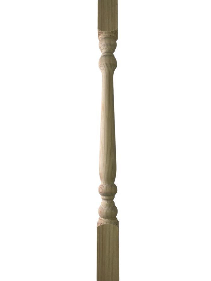 Pine Turned Colonial Stair Spindle 41mm x 900mm - Image 2