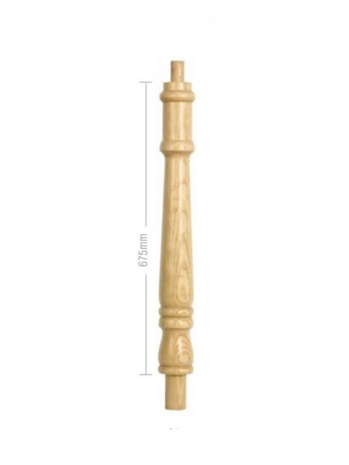 Oak Georgian Turned Continuous Newel Post 90mm x 675mm - Image 2