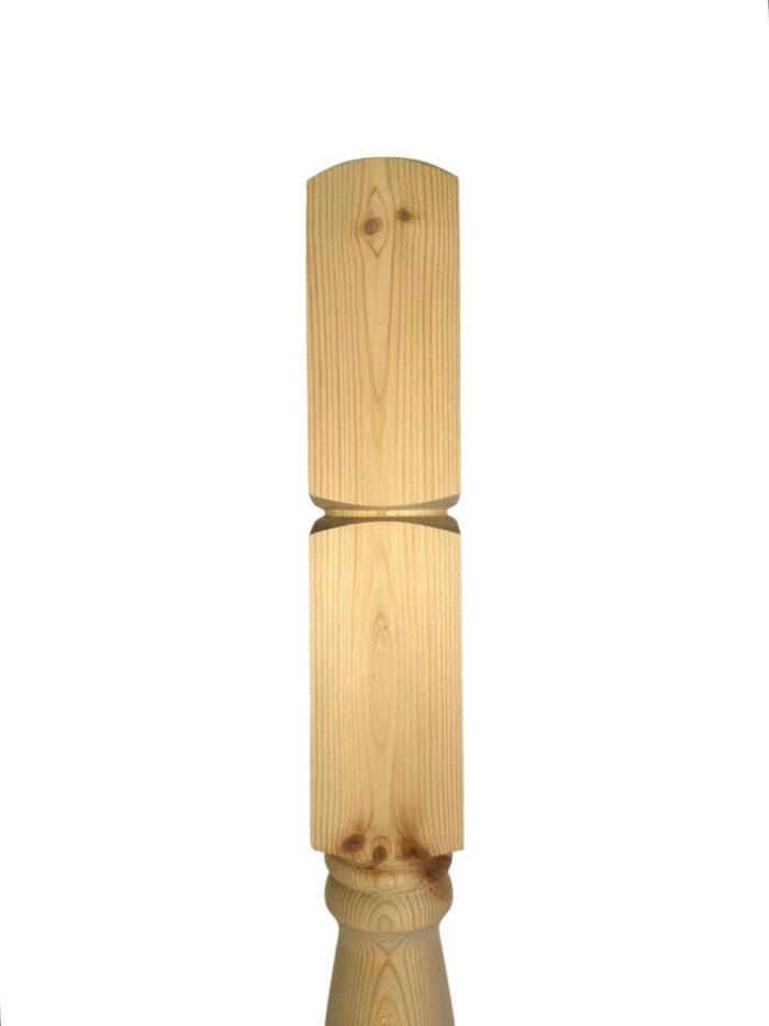 Pine Georgian Turned Double Newel Post 90mm x 710mm - Image 3