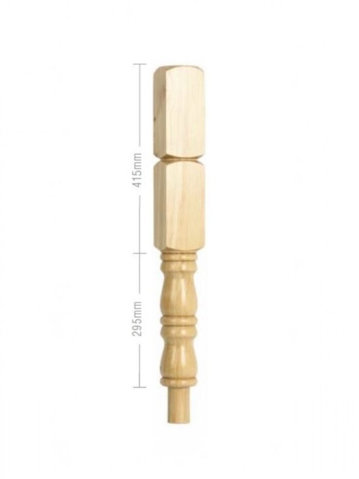 Pine Georgian Turned Double Newel Post 90mm x 710mm - Image 2