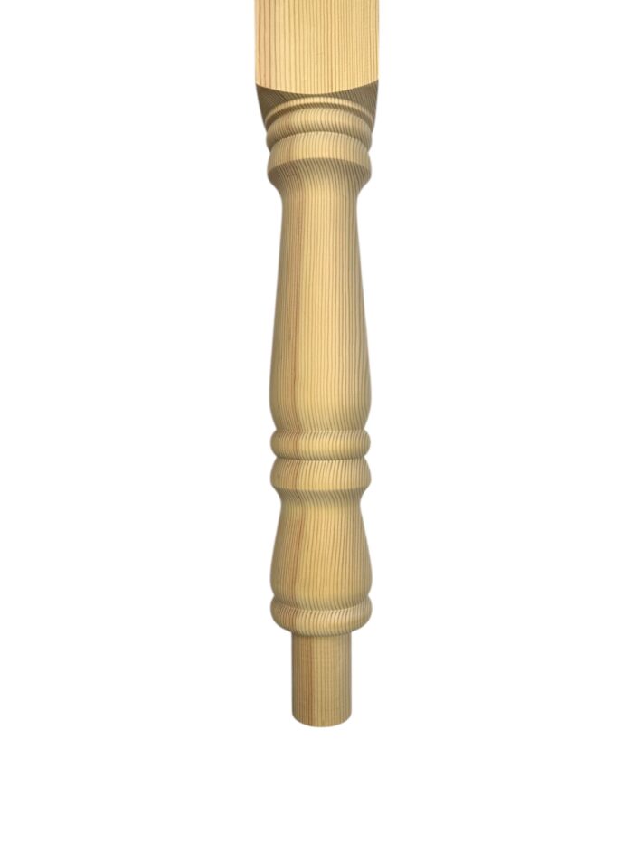 Pine Turned Georgian Block Newel Post 90mm x 710mm - Image 3