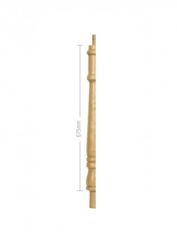 Oak Georgian Turned HALF Continuous Newel Post 90mm x 675mm - Image 2