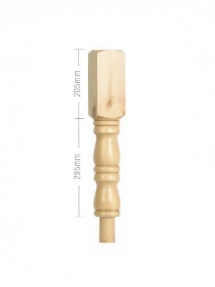 Oak Georgian Turned Pulpit Newel Post 90mm x 500mm - Image 2