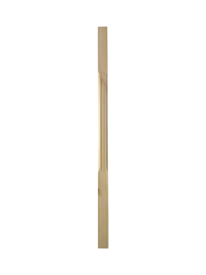 Ash Fluted Stop Chamfer Stair Spindle 41mm x 1100mm