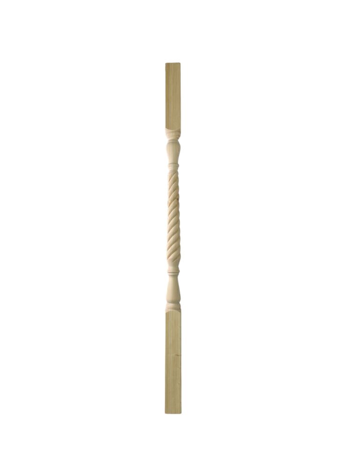 Ash Barley Twist Stair Spindle 41mm x 1100mm