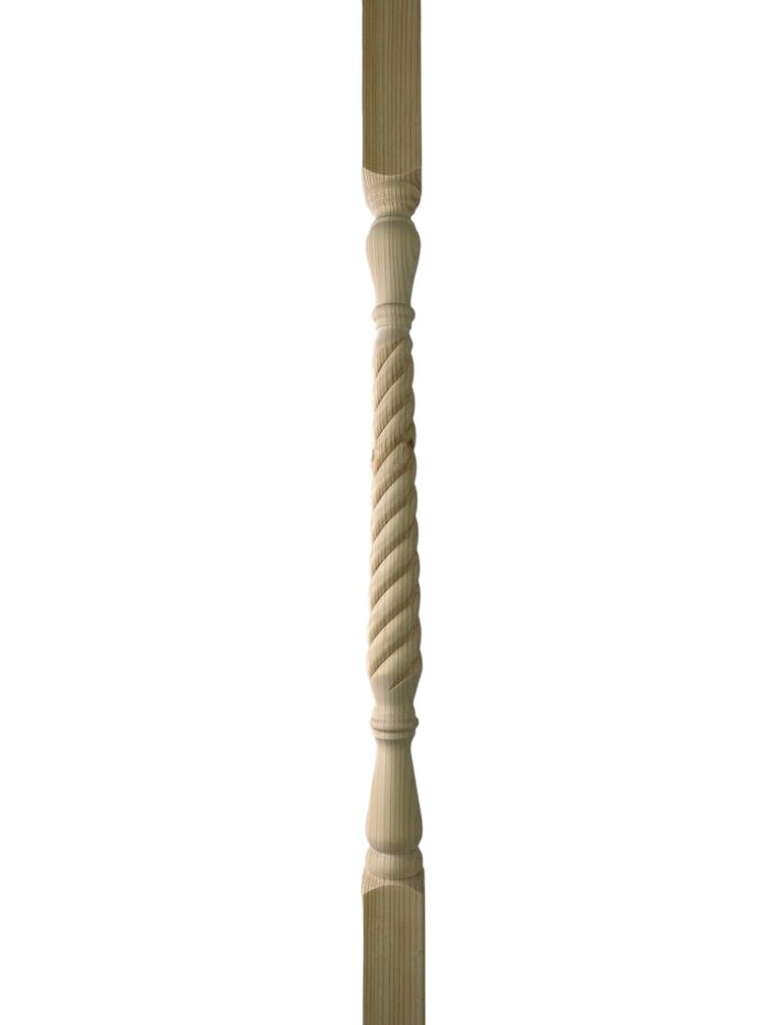 Ash Barley Twist Stair Spindle 41mm x 1100mm - Image 2