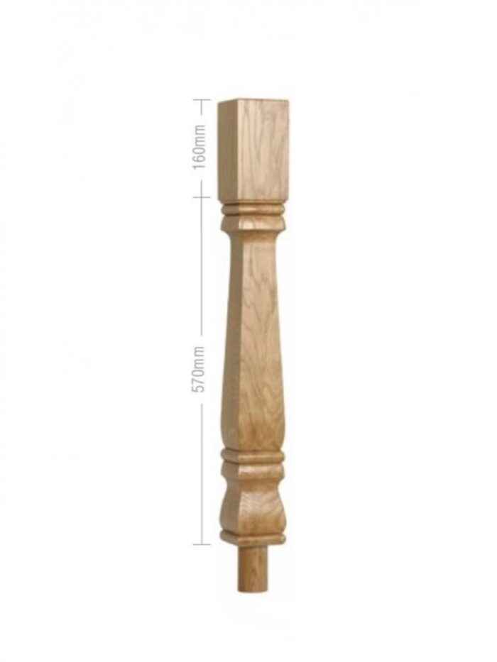 Oak Provincial Square Newel Post 90mm x 730mm - Image 2