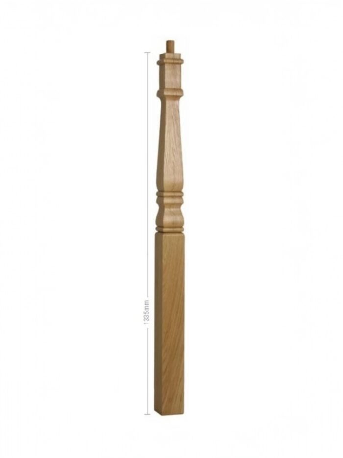 Oak Provincial Square Volute Newel Post - Image 2