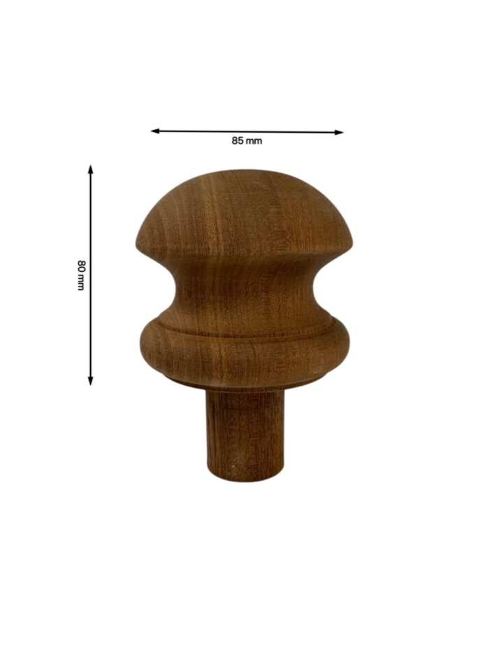 Sapele Mushroom Newel Cap 90mm - Image 2