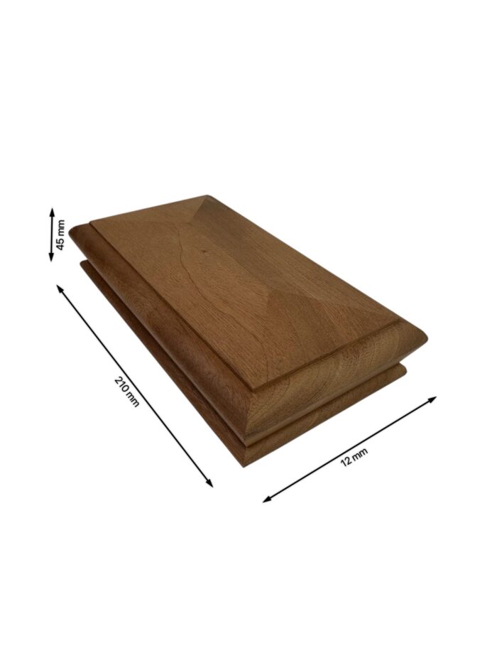 Sapele Double Pyramid Newel Cap 180mm x 90mm - Image 4