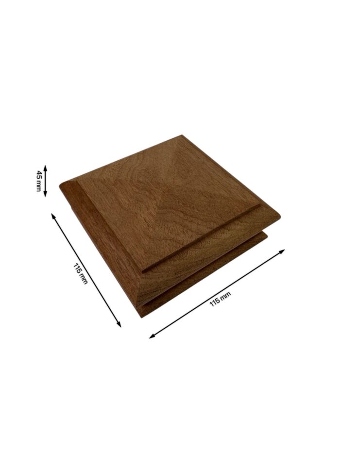 Sapele Square Pyramid Newel Cap 90mm - Image 4