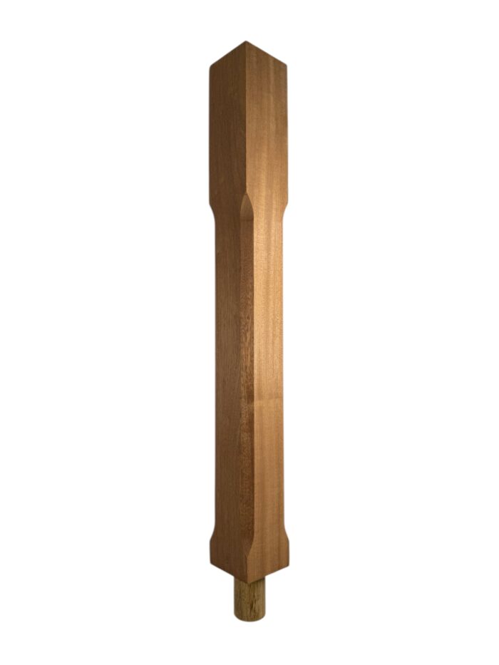 Sapele Stop Chamfer Spigot Newel Post 90mm x 790mm