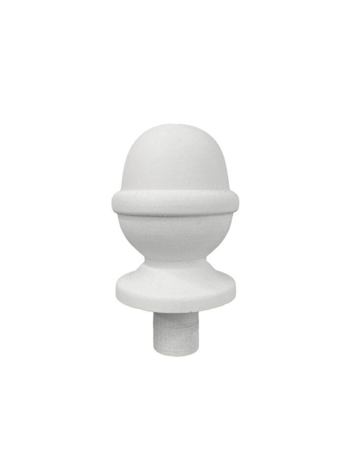 White Primed Acorn Newel Post Cap 90mm