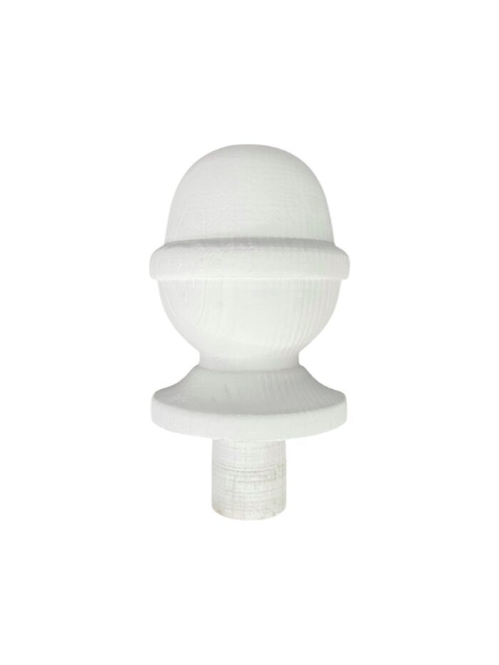 White Primed HALF Acorn Newel Post Cap 90mm - Image 2